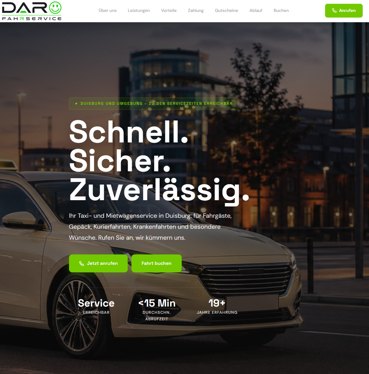 DAR Fahrservice Website